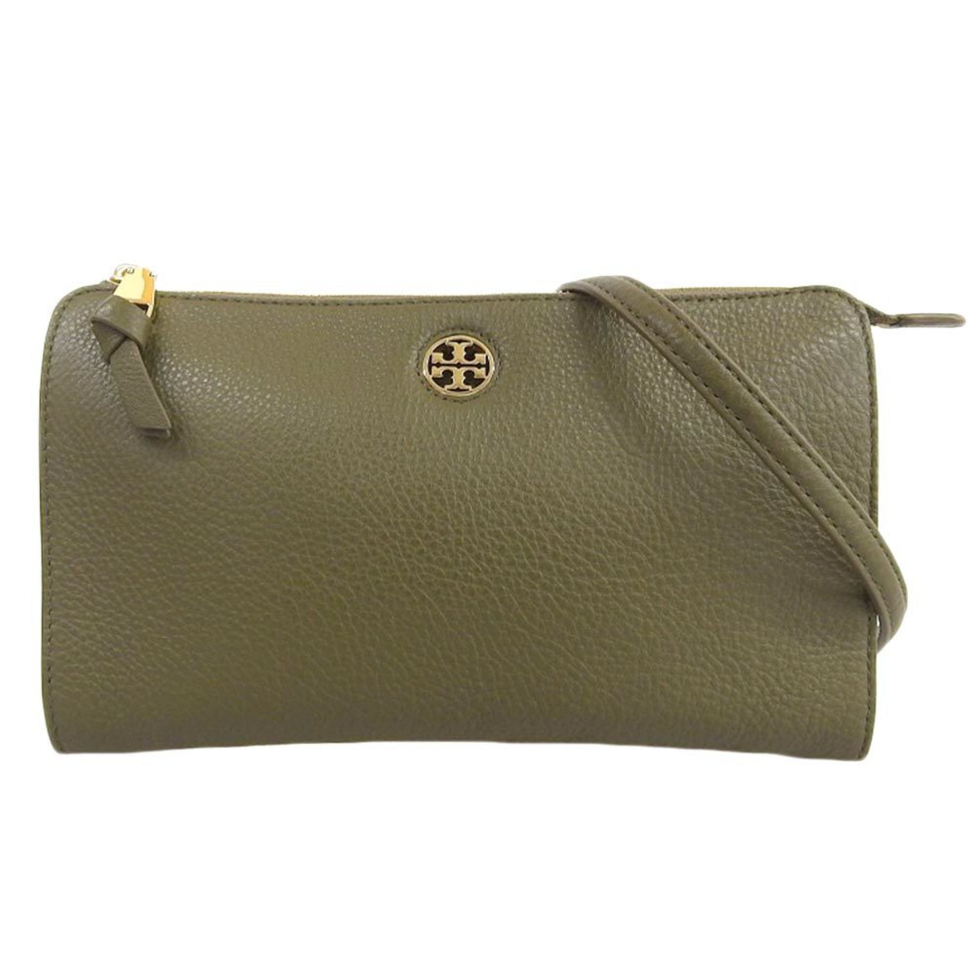 TORY BURCH Shoulder Bag 49123 Khaki Leather