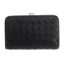 BOTTEGA VENETA Intrecciato Slide Coin Case 200740 Purse Lambskin Black