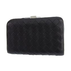 BOTTEGA VENETA Intrecciato Slide Coin Case 200740 Purse Lambskin Black