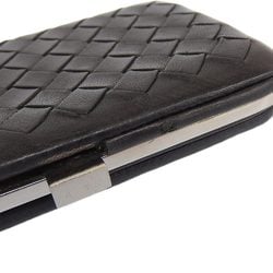 BOTTEGA VENETA Intrecciato Slide Coin Case 200740 Purse Lambskin Black