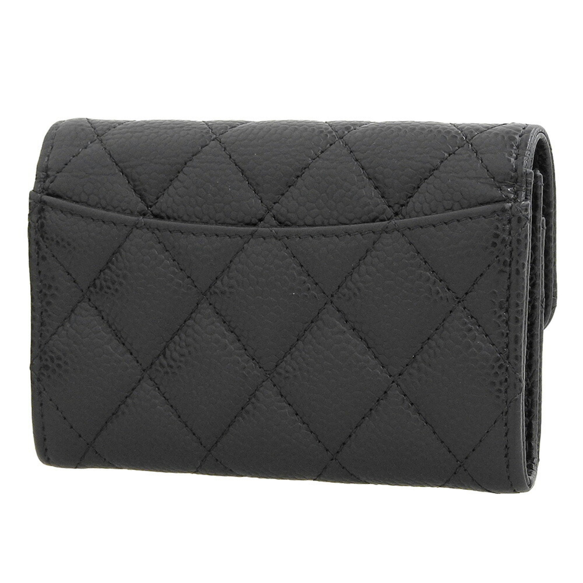 CHANEL Timeless Classic Coco Mark Business Card Holder AP0214 Seal 3 Caviar Skin Black