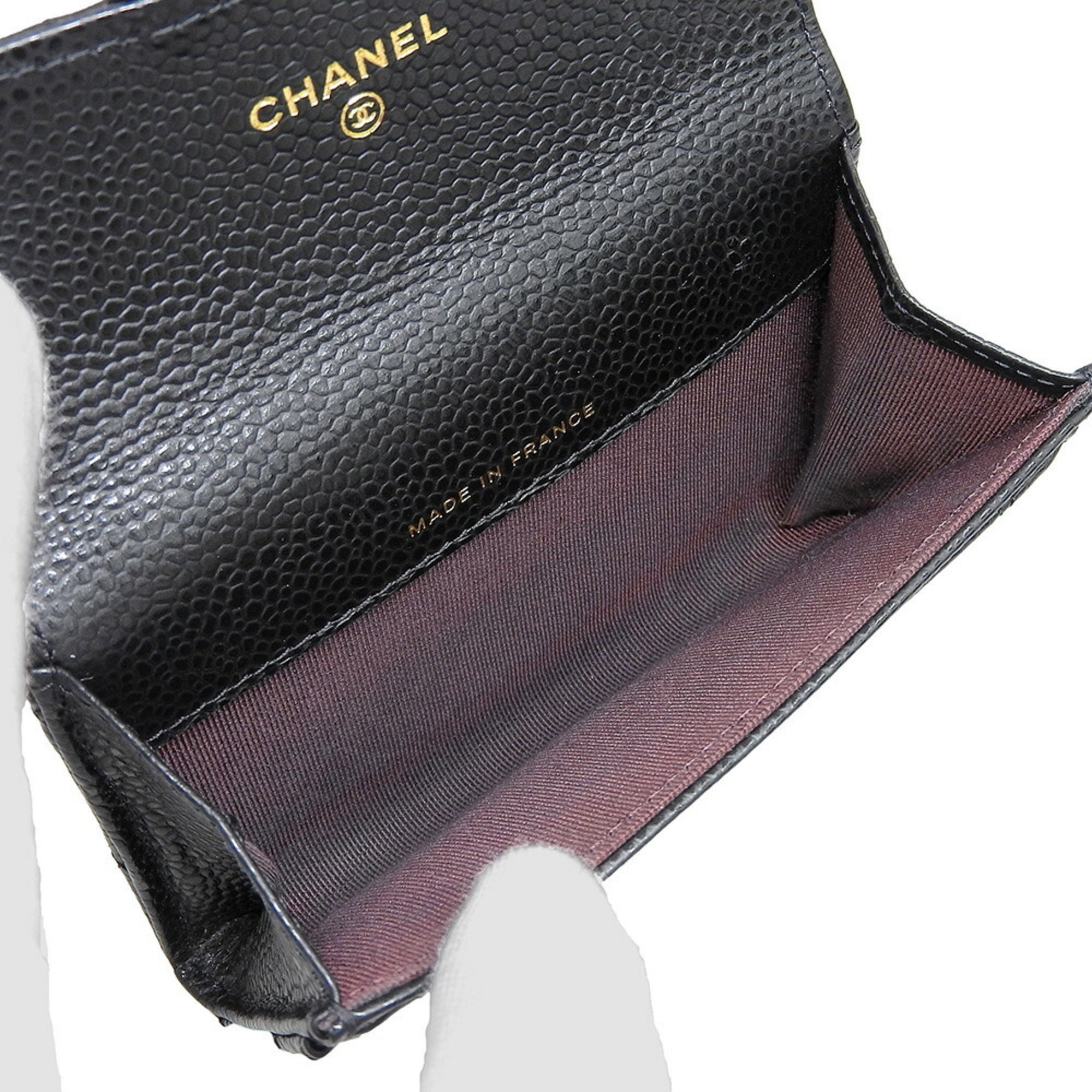 CHANEL Timeless Classic Coco Mark Business Card Holder AP0214 Seal 3 Caviar Skin Black