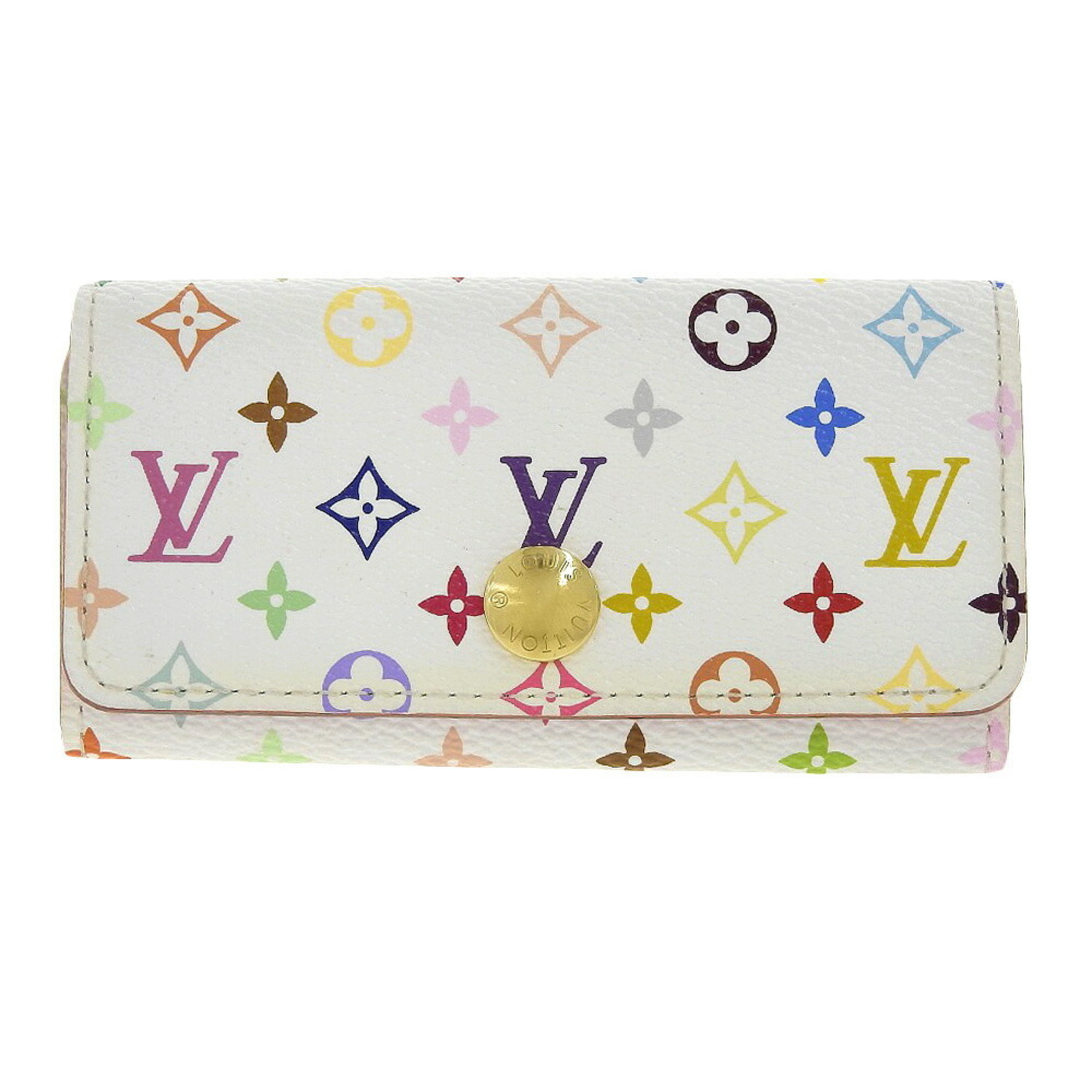 Louis Vuitton LOUIS VUITTON Monogram Multicolor Multicle 4 M93731 Key Case for 4, Blanc White