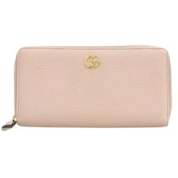 GUCCI GG Marmont Round Long Wallet 456117 496334 Leather Pink