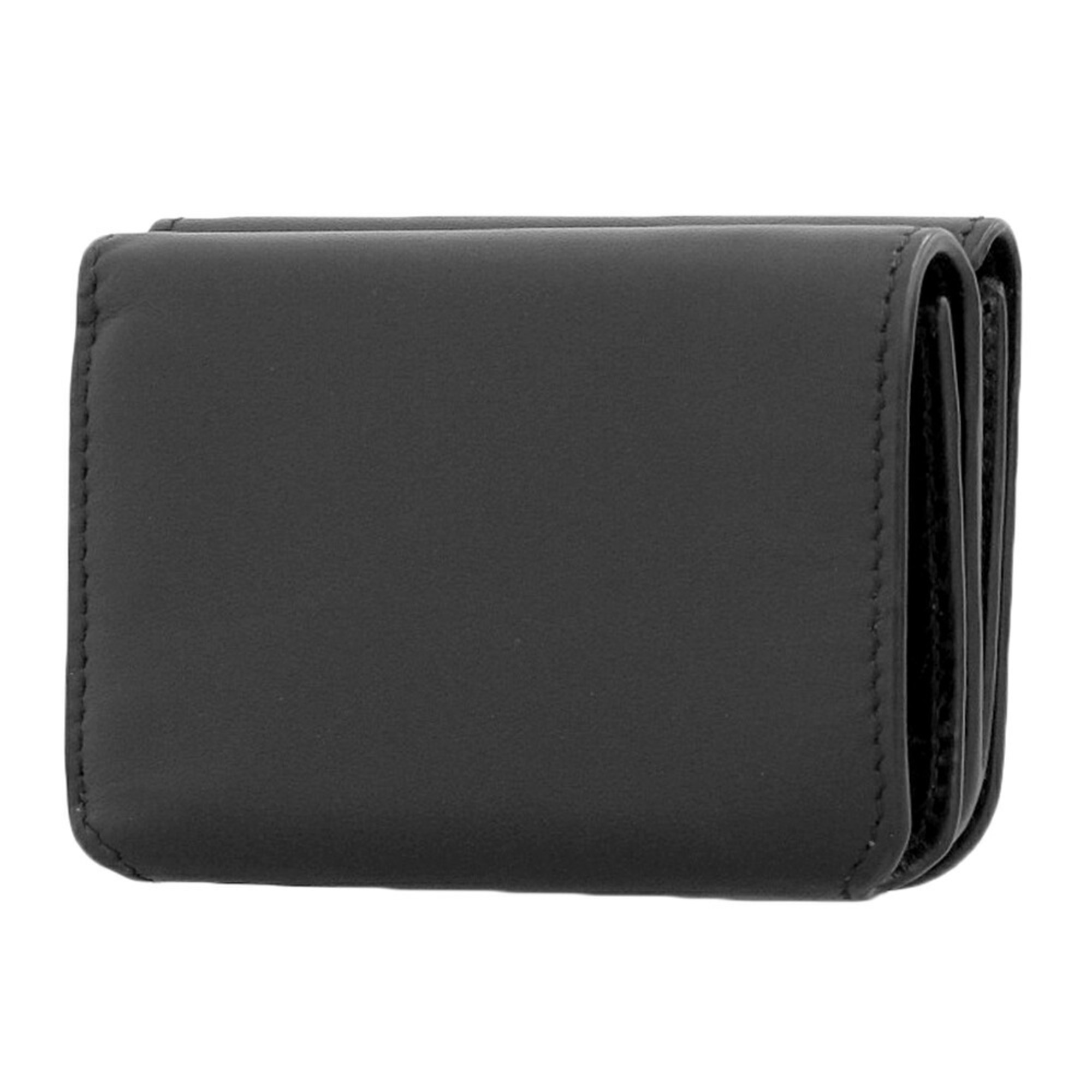 BALENCIAGA Compact Wallet 594312 Double Folding Leather Black