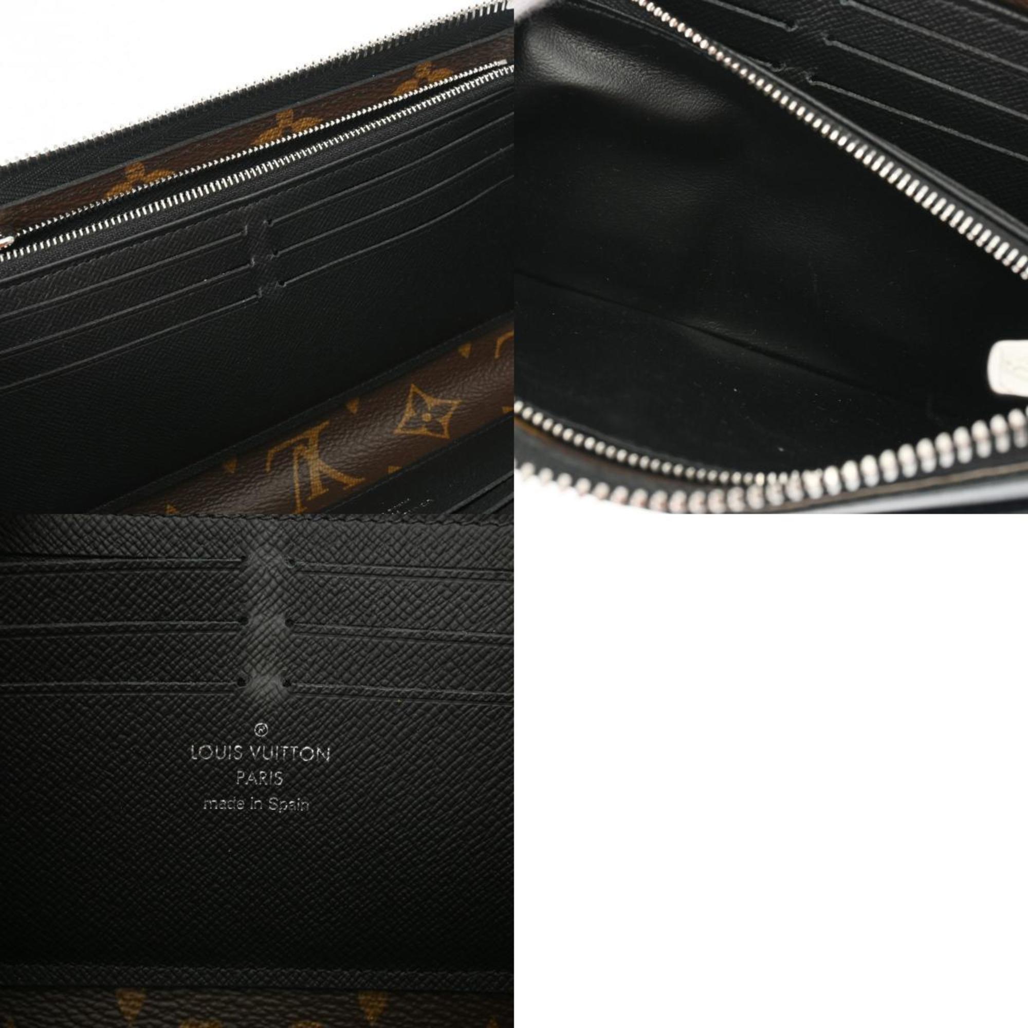 LOUIS VUITTON Louis Vuitton Monogram Zippy Dragonne Brown/Black M69407 Men's Canvas Long Wallet