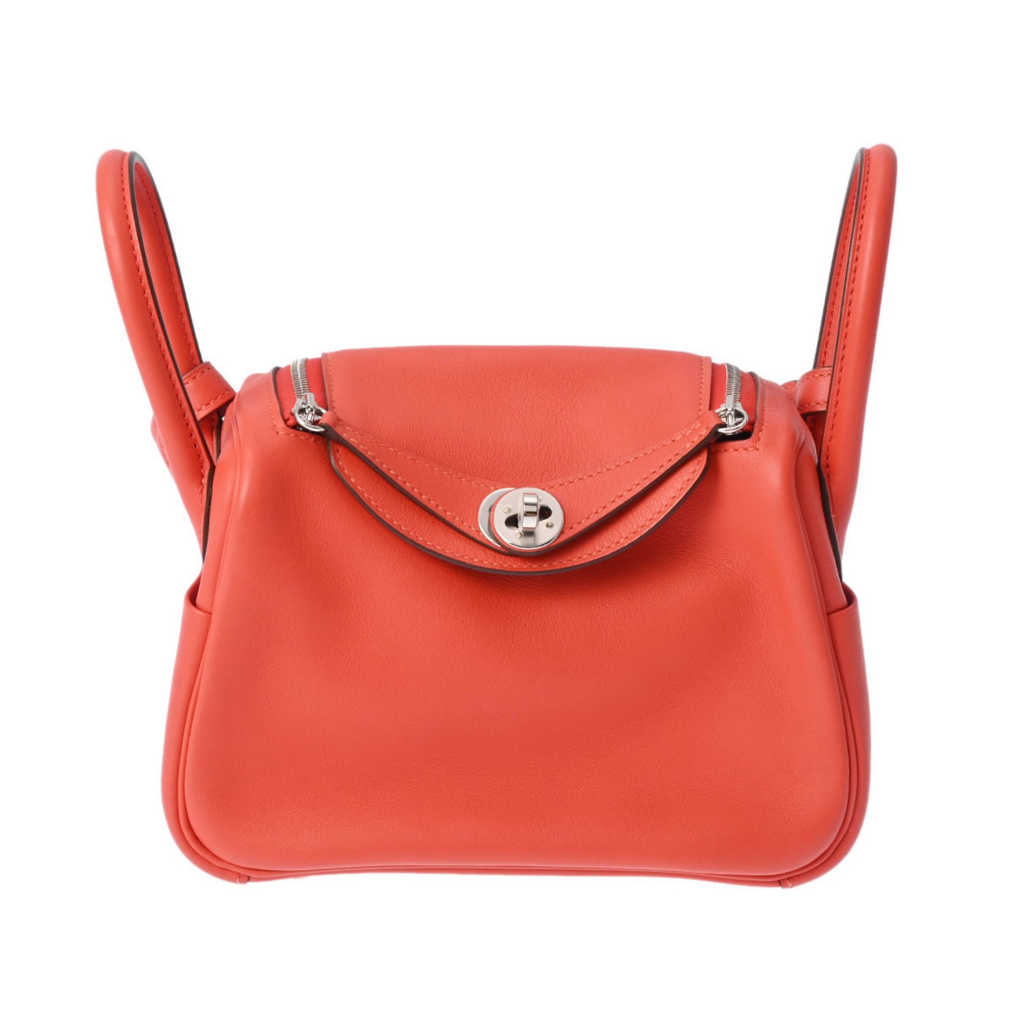 HERMES Lindy Rose Texas Z Stamp (around 2021) Women's Swift Leather Bag