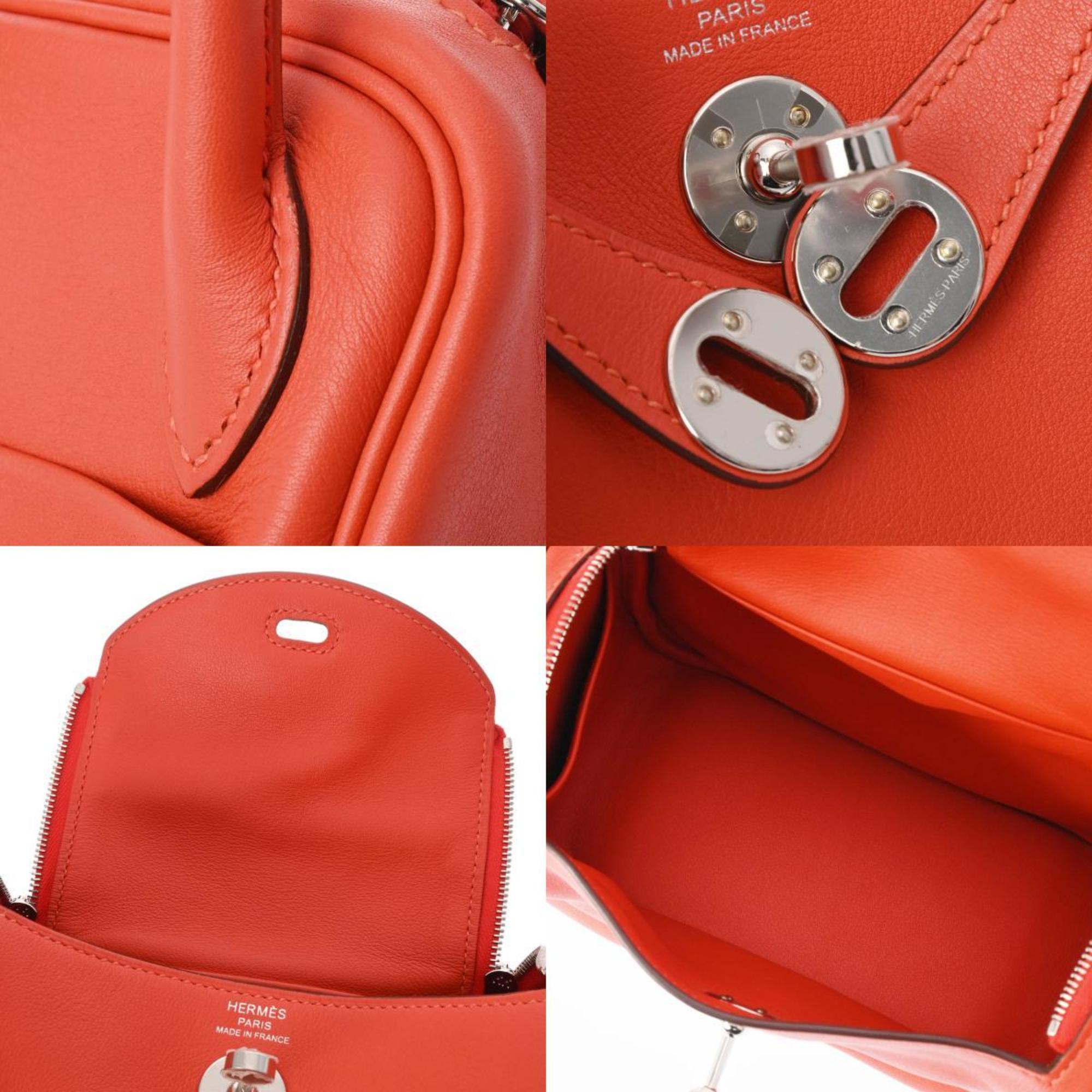 HERMES Lindy Rose Texas Z Stamp (around 2021) Women's Swift Leather Bag