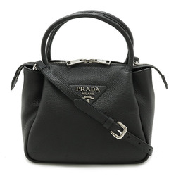 PRADA Prada Small Leather Handbag Shoulder Bag NERO Black 1BC145