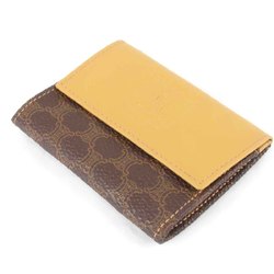 CELINE Macadam M15/2 Coin Case Leather Yellow Women's