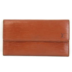 LOUIS VUITTON Louis Vuitton Pochette Portemonnais Credit M6357 Long Wallet Epi Leather Brown Women's