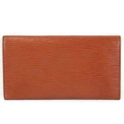 LOUIS VUITTON Louis Vuitton Pochette Portemonnais Credit M6357 Long Wallet Epi Leather Brown Women's