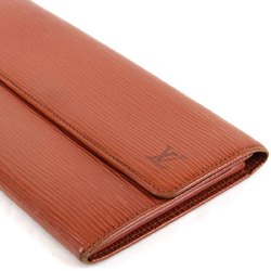 LOUIS VUITTON Louis Vuitton Pochette Portemonnais Credit M6357 Long Wallet Epi Leather Brown Women's