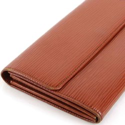 LOUIS VUITTON Louis Vuitton Pochette Portemonnais Credit M6357 Long Wallet Epi Leather Brown Women's