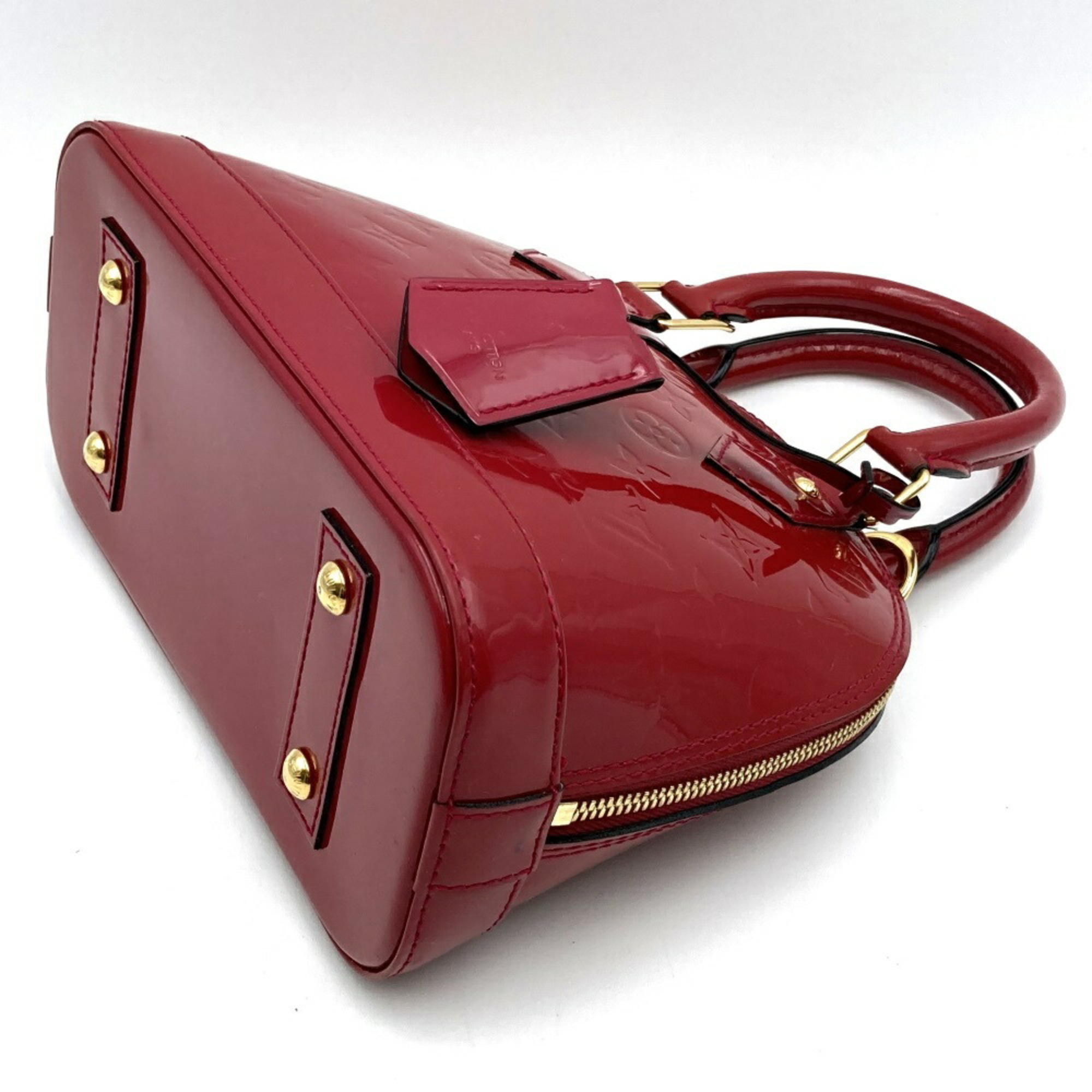 LOUIS VUITTON M90174 Alma BB Handbag Shoulder Bag 2way Red Monogram Vernis Enamel Women's