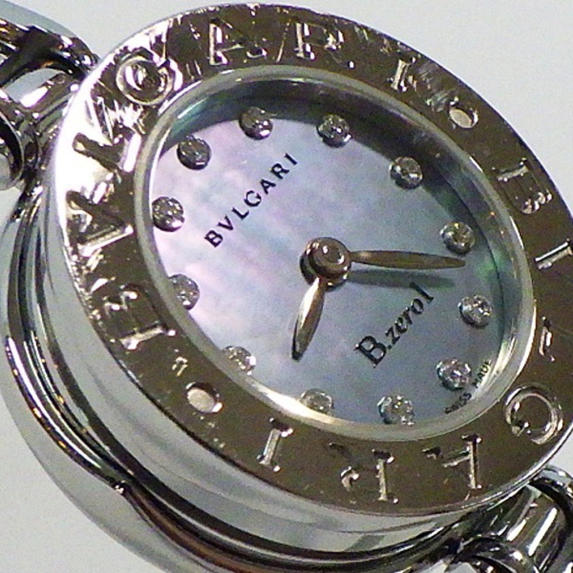 BVLGARI B.zero1 Watch, 2-hand quartz, shell dial, 12P diamond index, ladies'