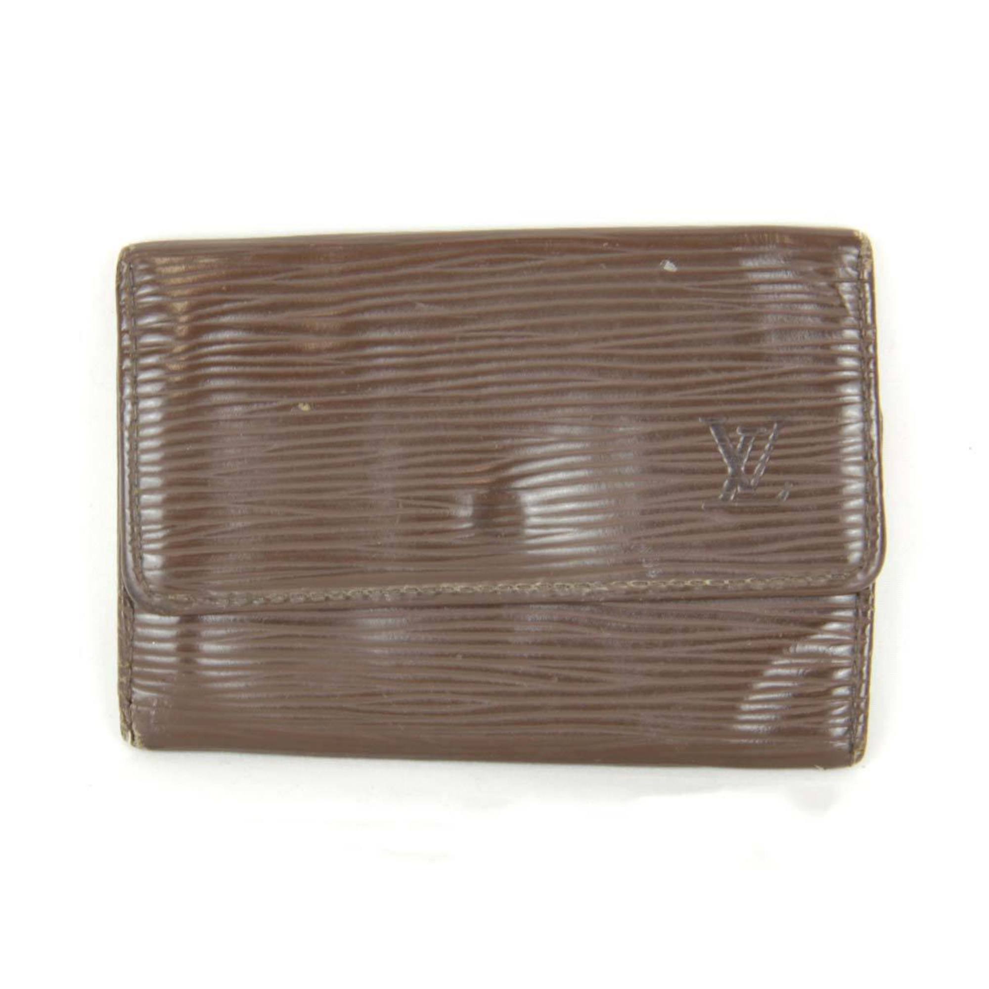 LOUIS VUITTON Louis Vuitton Organizer De Poche M6358D Card Case Epi Leather Brown Women's