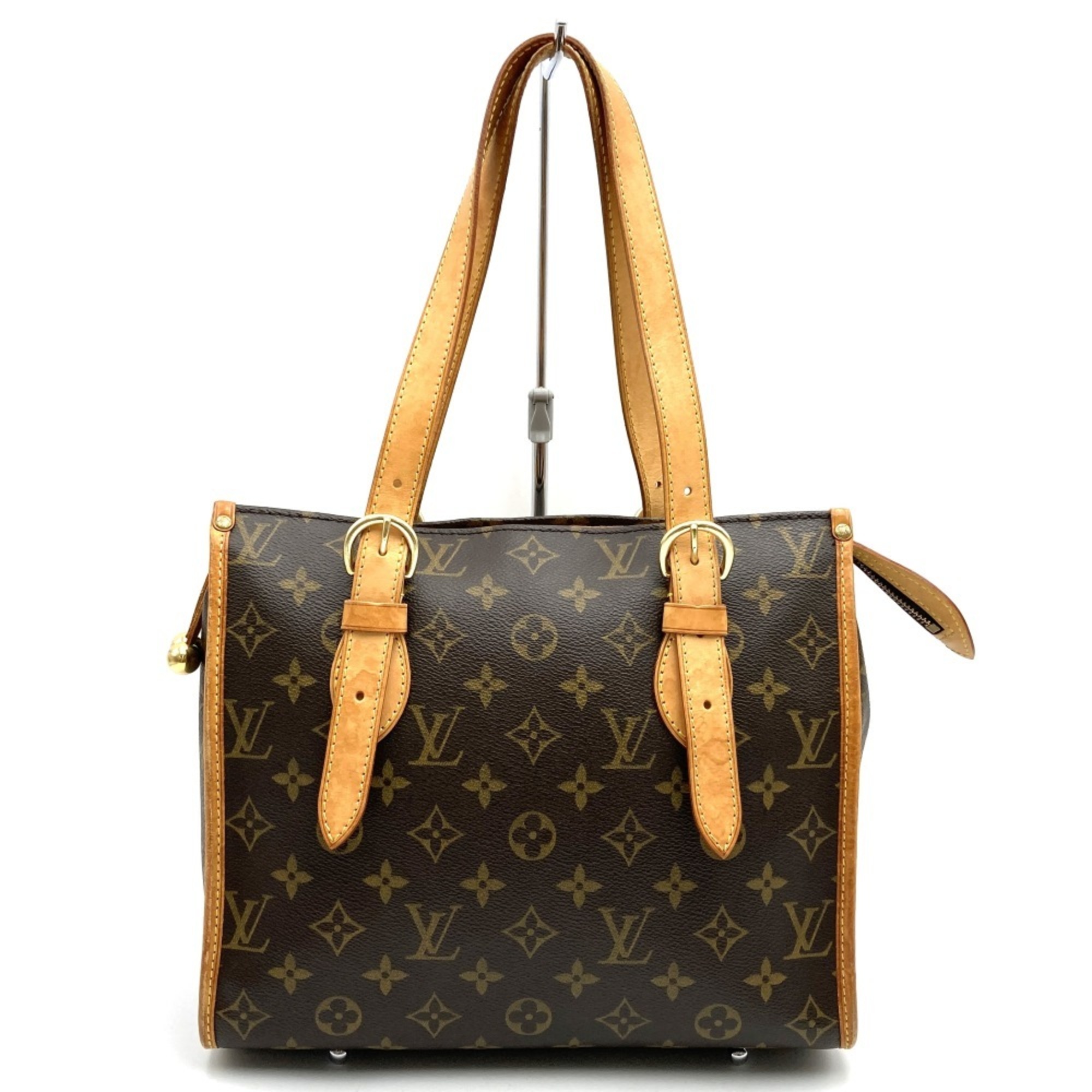 LOUIS VUITTON M40007 Popincourt Au Tote Bag Brown Monogram Canvas Leather Women's