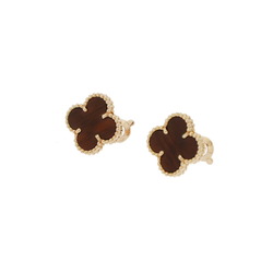 VAN CLEEF & ARPELS Alhambra Letterwood Women's 18K Pink Gold Earrings