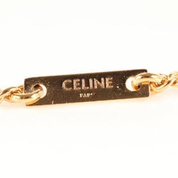 CELINE Current Model Triomphe Rhinestone Necklace Gold Finish Bra Crystal Men's