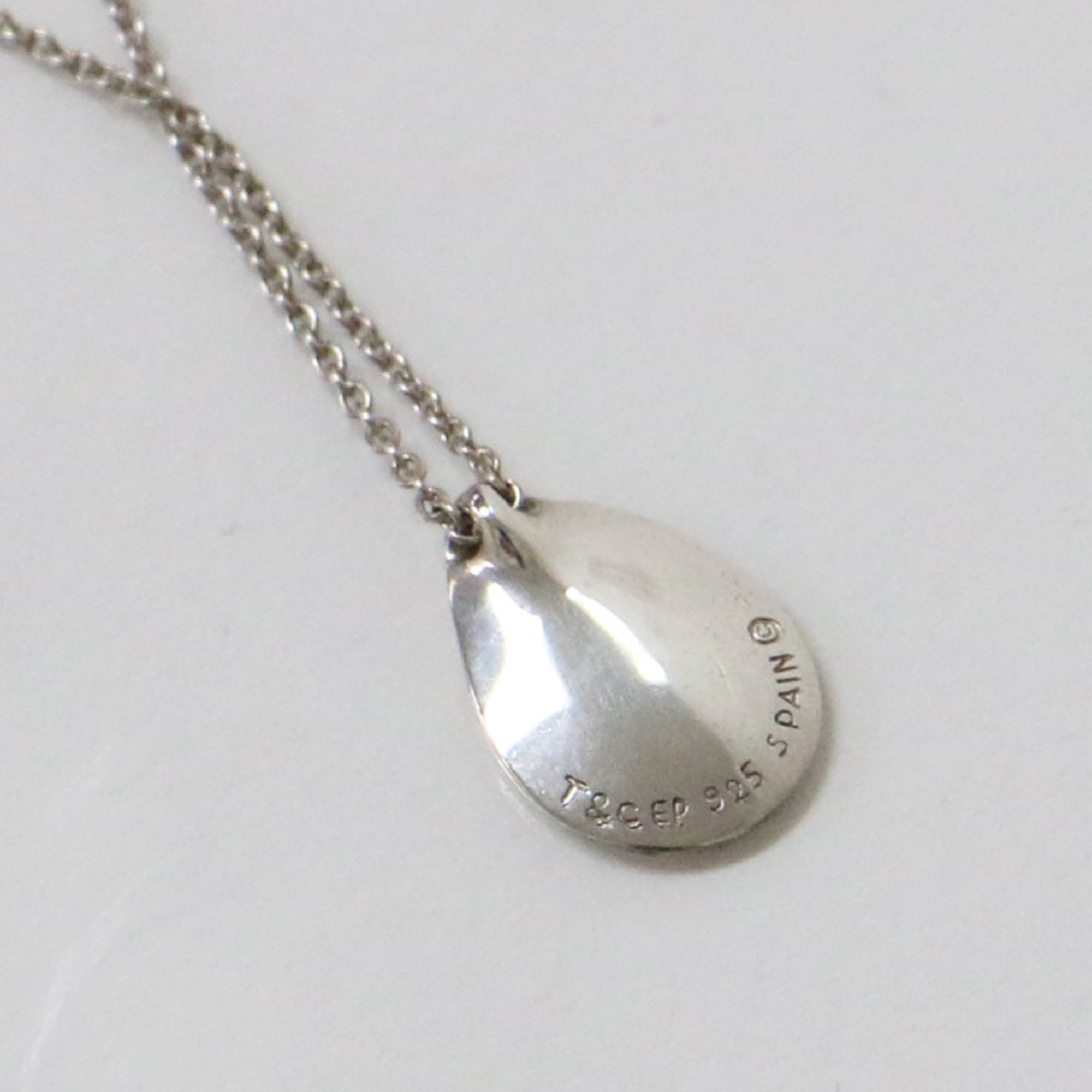 TIFFANY&Co. Tiffany Necklace SV925 Elsa Peretti Madonna Silver Oval Plate Chain Women's