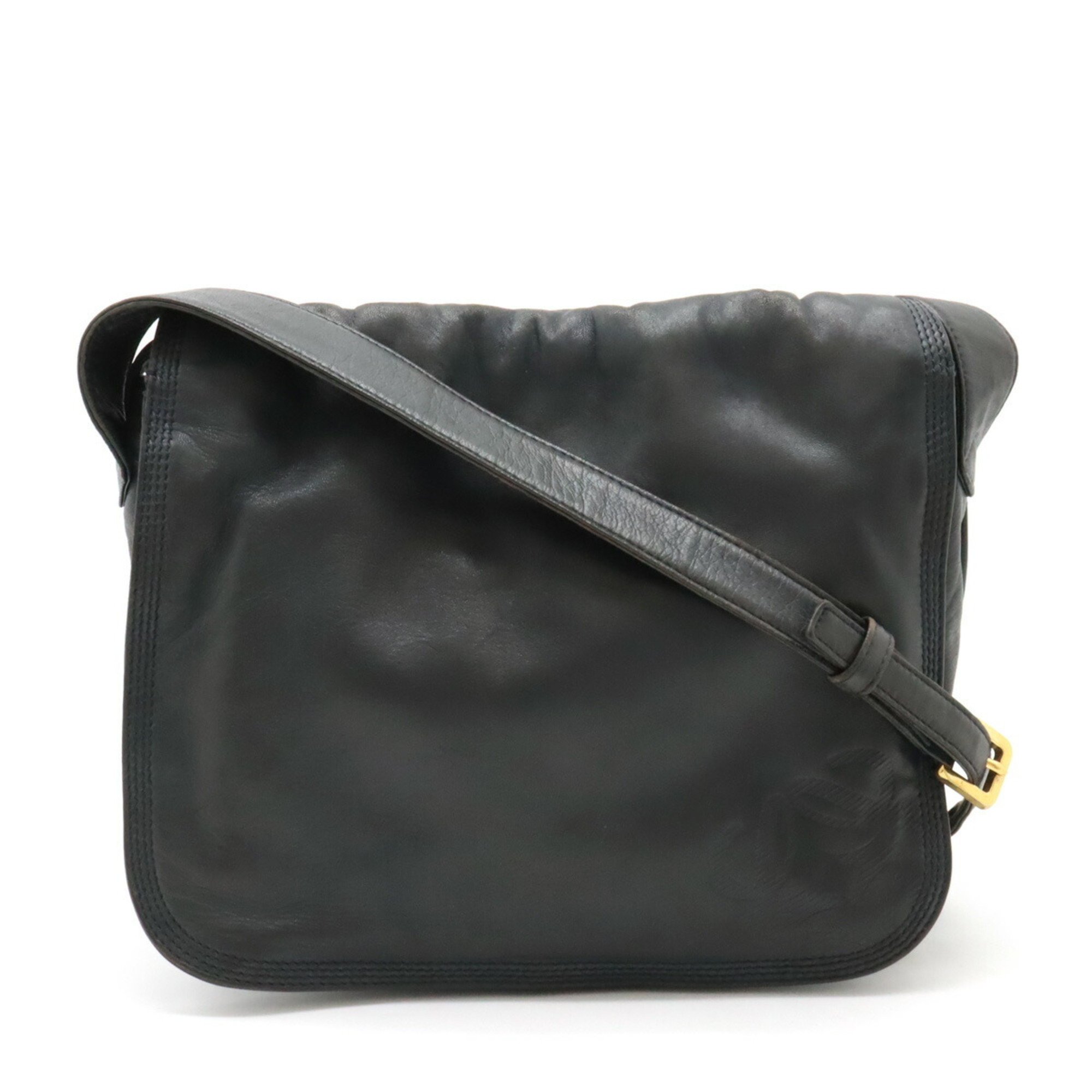 LOEWE Anagram Shoulder Bag Leather Black