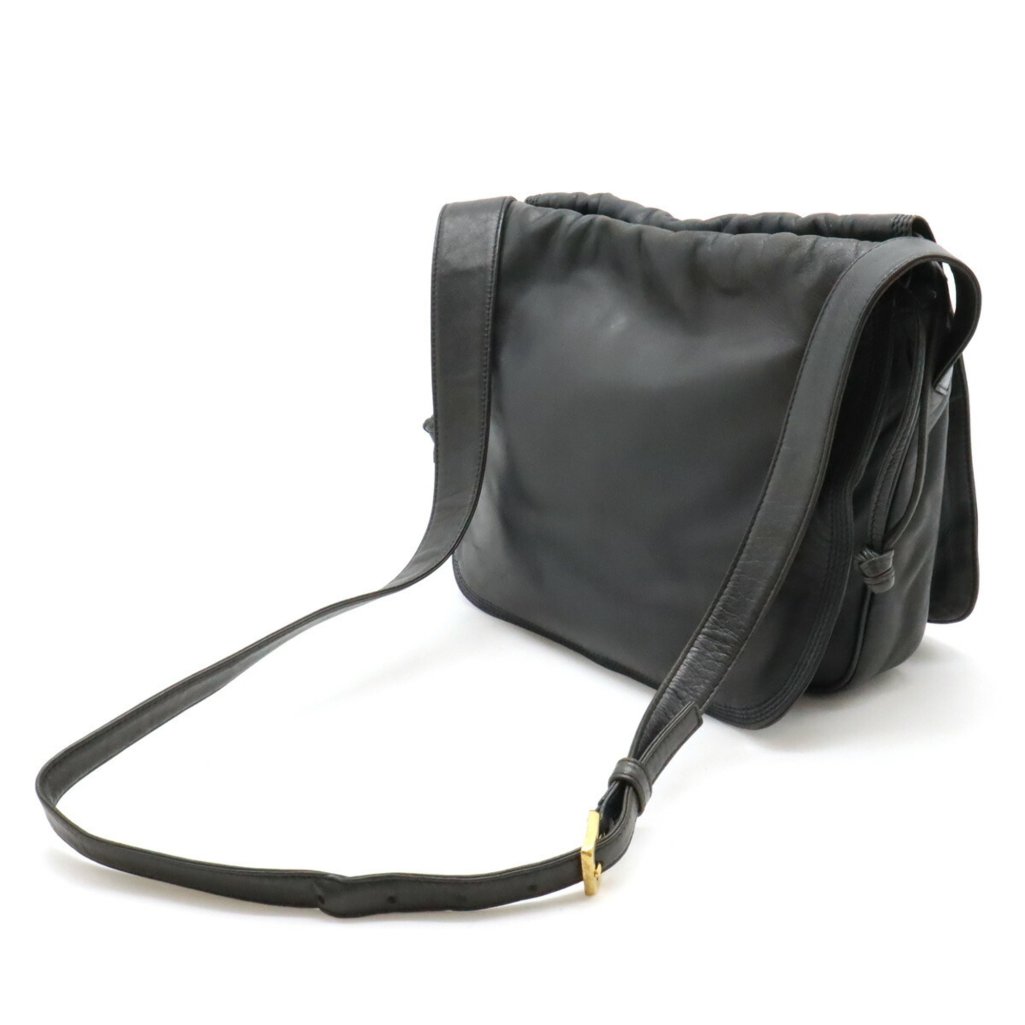 LOEWE Anagram Shoulder Bag Leather Black