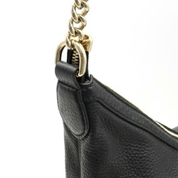 GUCCI Soho Interlocking Chain Bag Shoulder Tassel Leather Black 308981