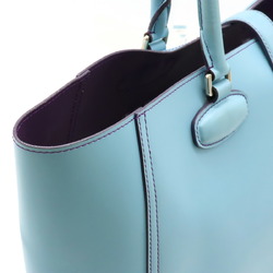 LOEWE Leo Anagram Tote Bag Handbag 2 Tone Leather Light Blue Purple