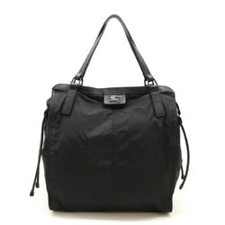 BURBERRY Tote Bag Shoulder Nylon Leather Black