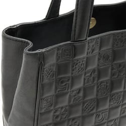 CHANEL Icon Coco Mark Tote Bag Handbag Leather Black