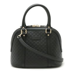 GUCCI Micro Guccissima Handbag Shoulder Bag Leather Black 449654