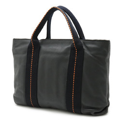 HERMES Caravan Horizontal PM Tote Bag Handbag Veauderma Leather Black