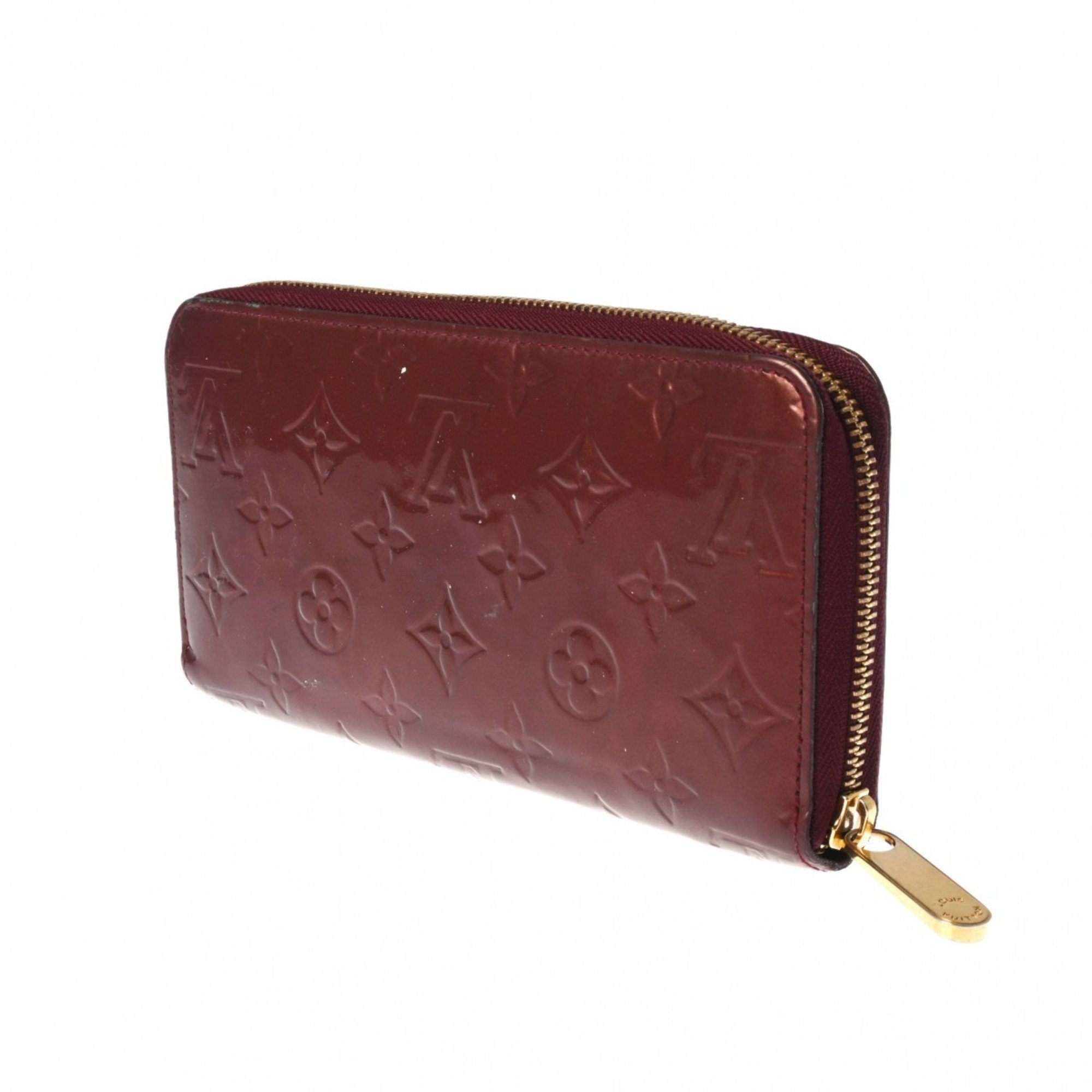 LOUIS VUITTON Louis Vuitton Vernis Zippy Wallet Rouge Fauvist M91536 Women's Monogram Long