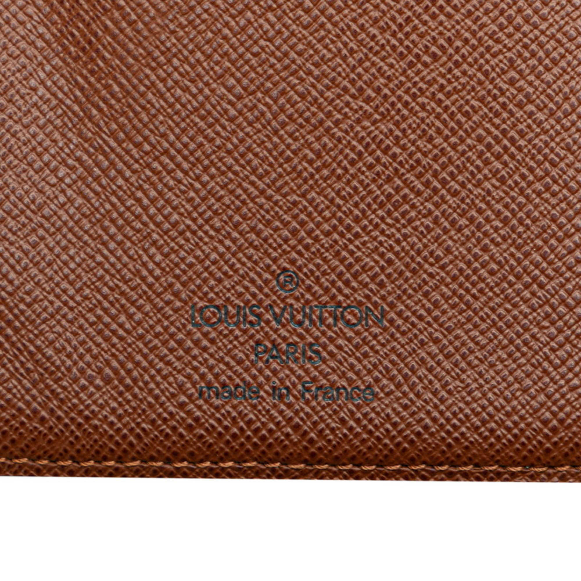 Louis Vuitton Monogram Porte Papier Bi-fold Wallet M61207 Brown PVC Leather Men's LOUIS VUITTON