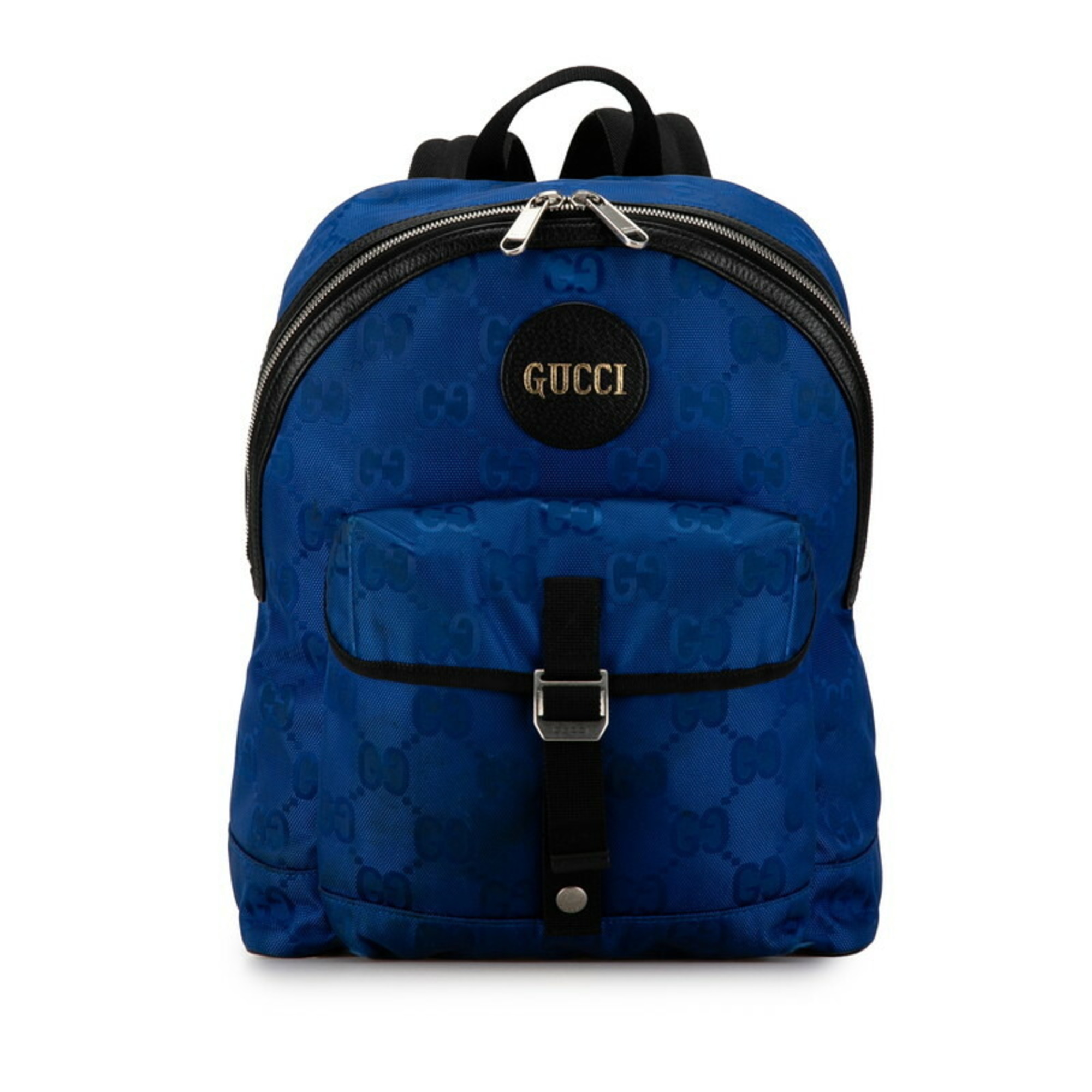 Gucci GG Nylon Off the Grid Backpack 644992 Blue Black Leather Women's GUCCI