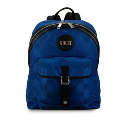 Gucci GG Nylon Off the Grid Backpack 644992 Blue Black Leather Women's GUCCI