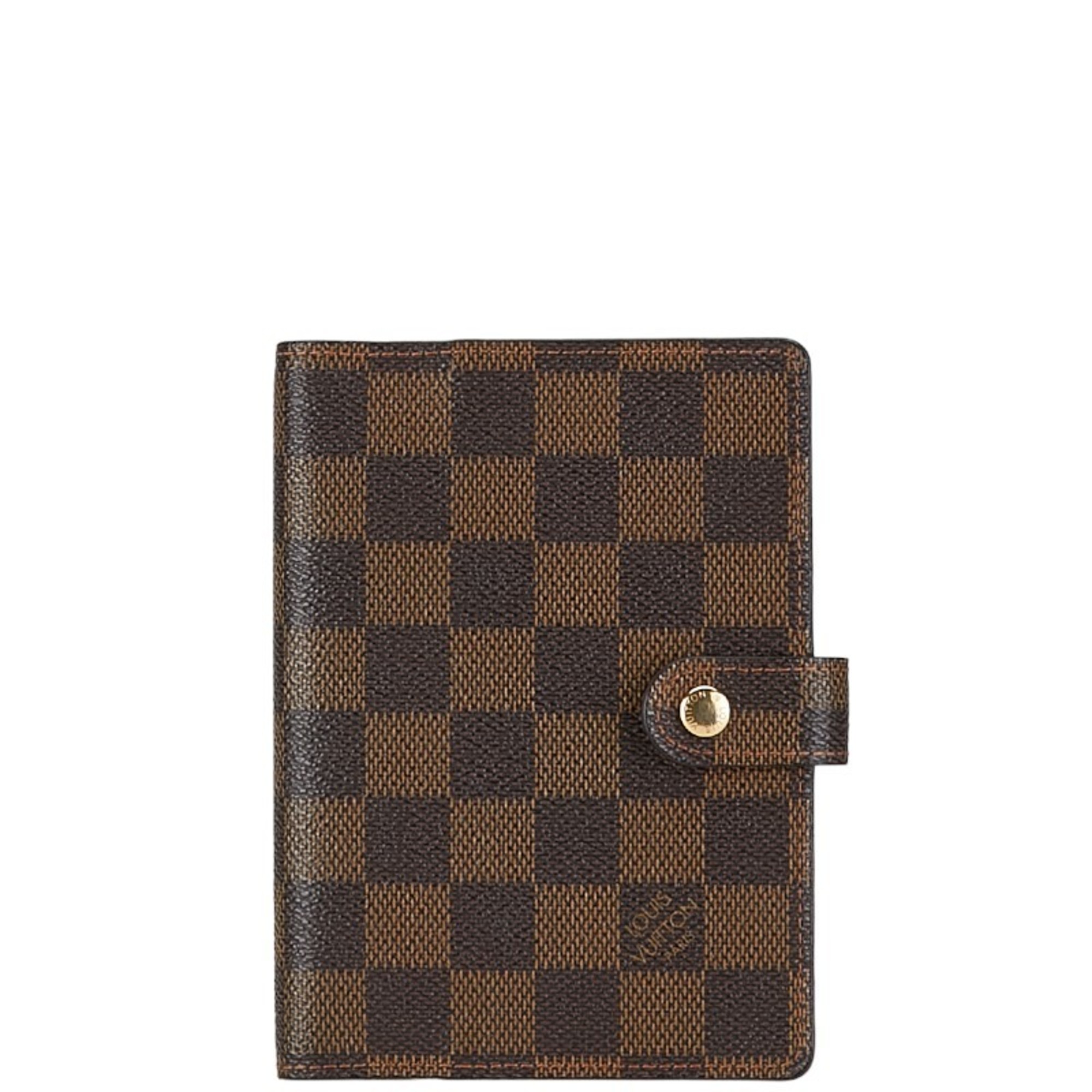 Louis Vuitton Damier Agenda PM Notebook Cover 6 Holes R20700 Brown PVC Leather Women's LOUIS VUITTON