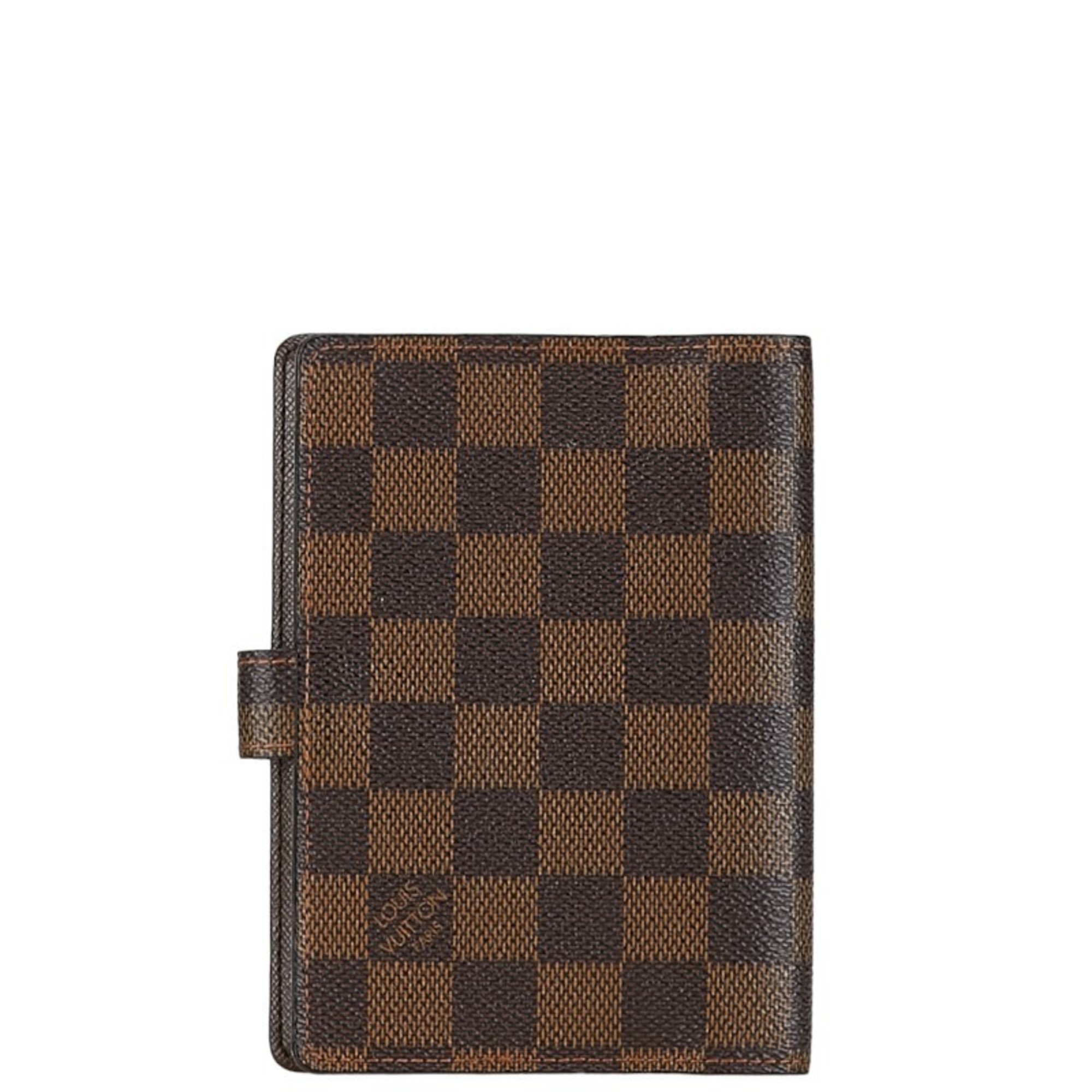 Louis Vuitton Damier Agenda PM Notebook Cover 6 Holes R20700 Brown PVC Leather Women's LOUIS VUITTON