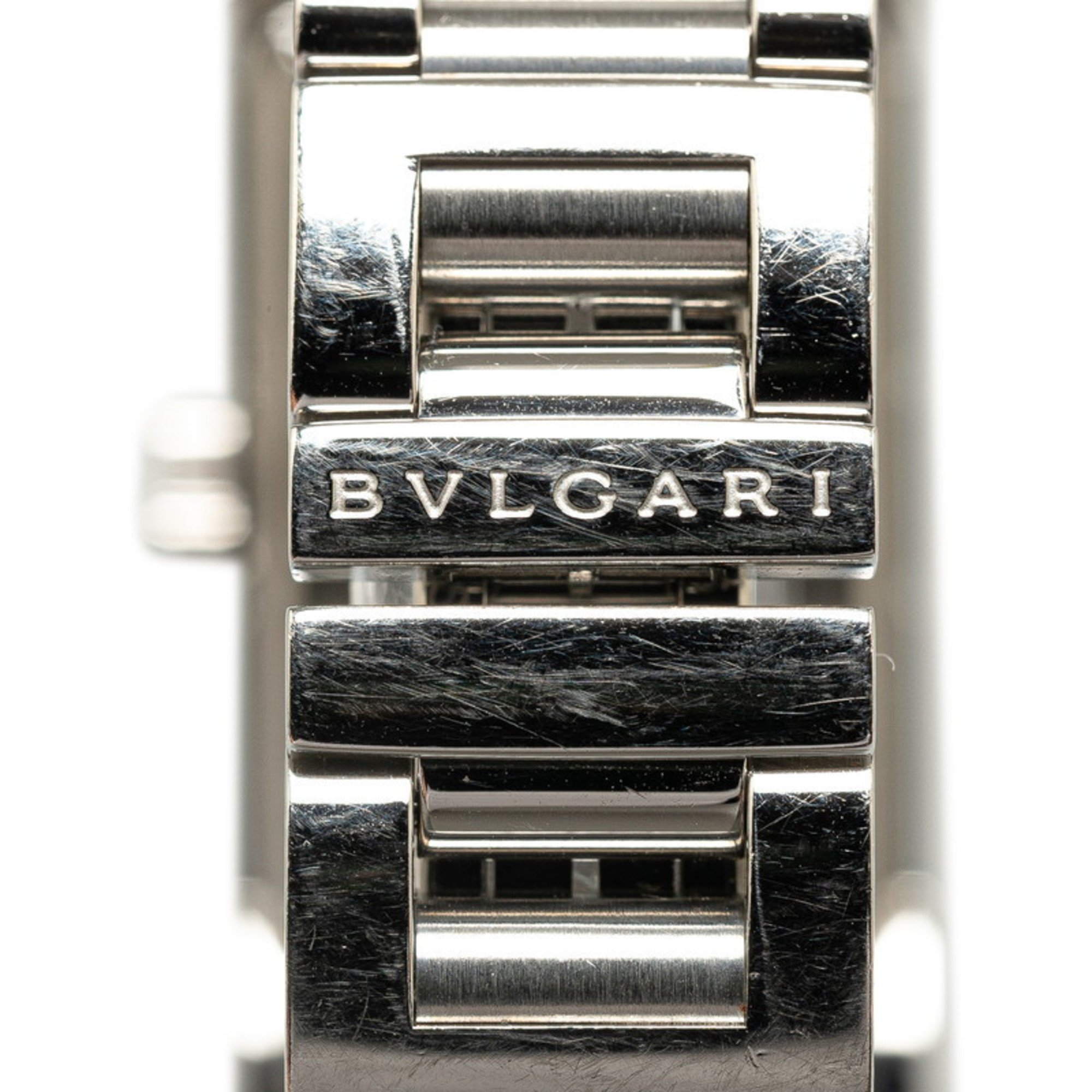 BVLGARI Rettangolo Watch RT39S Quartz White Dial Stainless Steel Women's