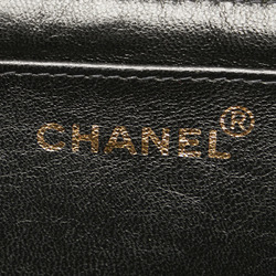 Chanel Deca Matelasse 34 Coco Mark All Chain Shoulder Bag Black Canvas Women's CHANEL