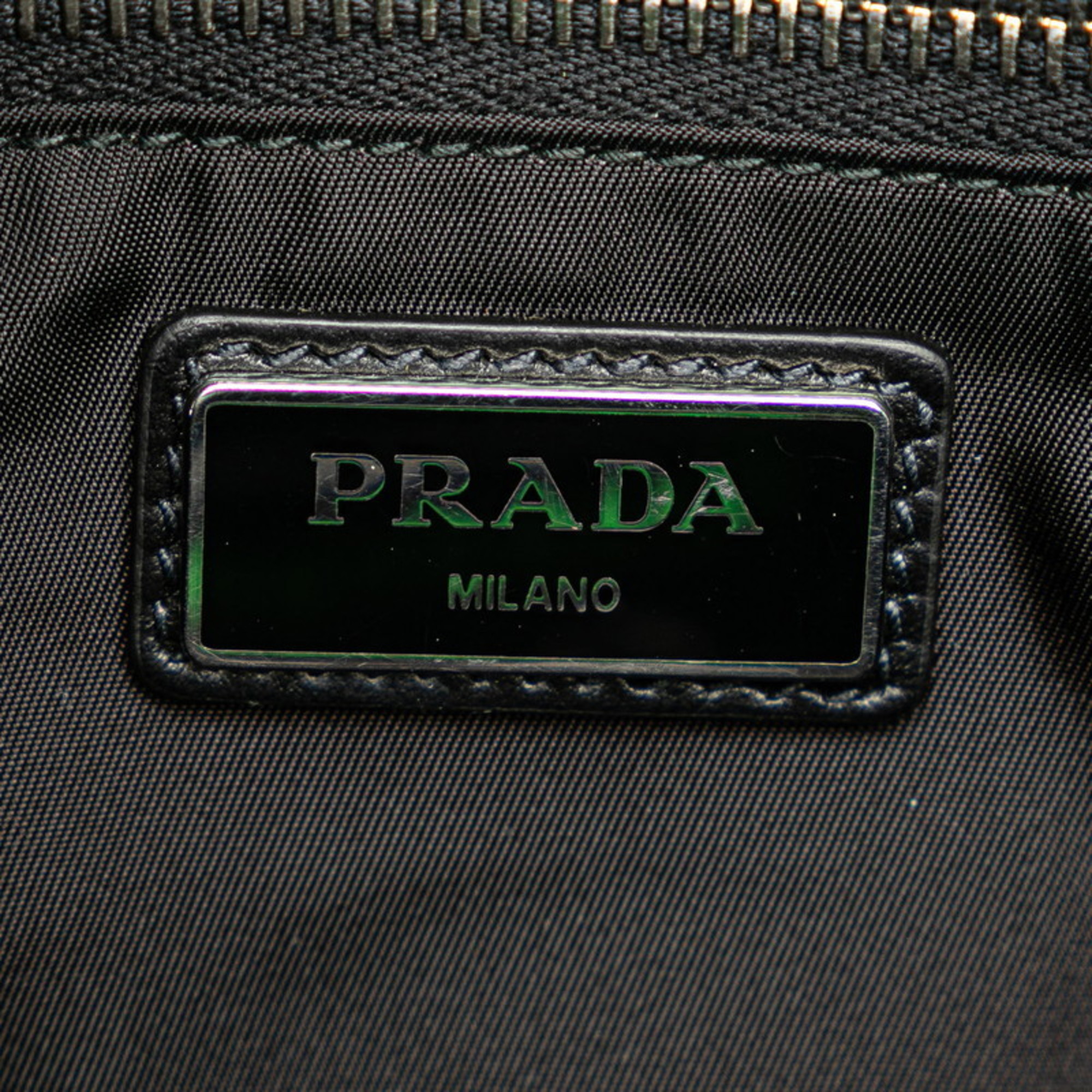 Prada Triangle Plate x Universal Studios Tessuto Franken Clutch Bag Second 2VF029 Black Multicolor Nylon Men's PRADA