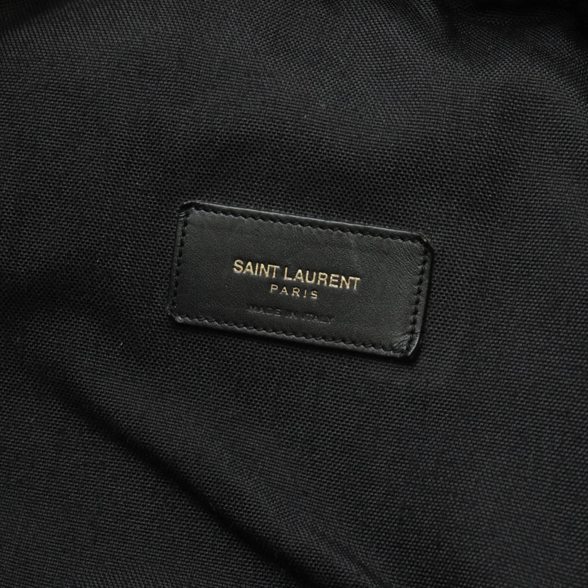 SAINT LAURENT PARIS YSL Yves Saint Laurent Backpack Canvas Leather Black 342609