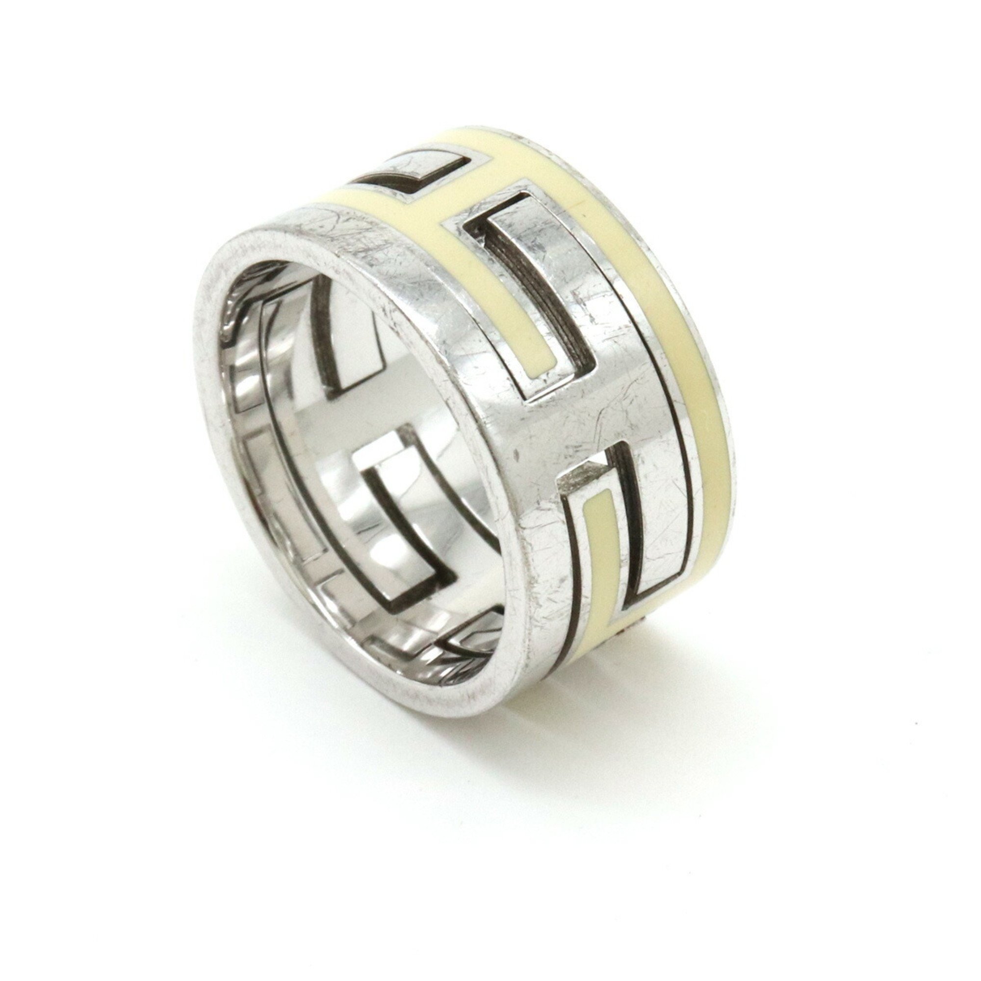 HERMES Move H Ring #51 Size 11.5 SV925 Silver Ivory