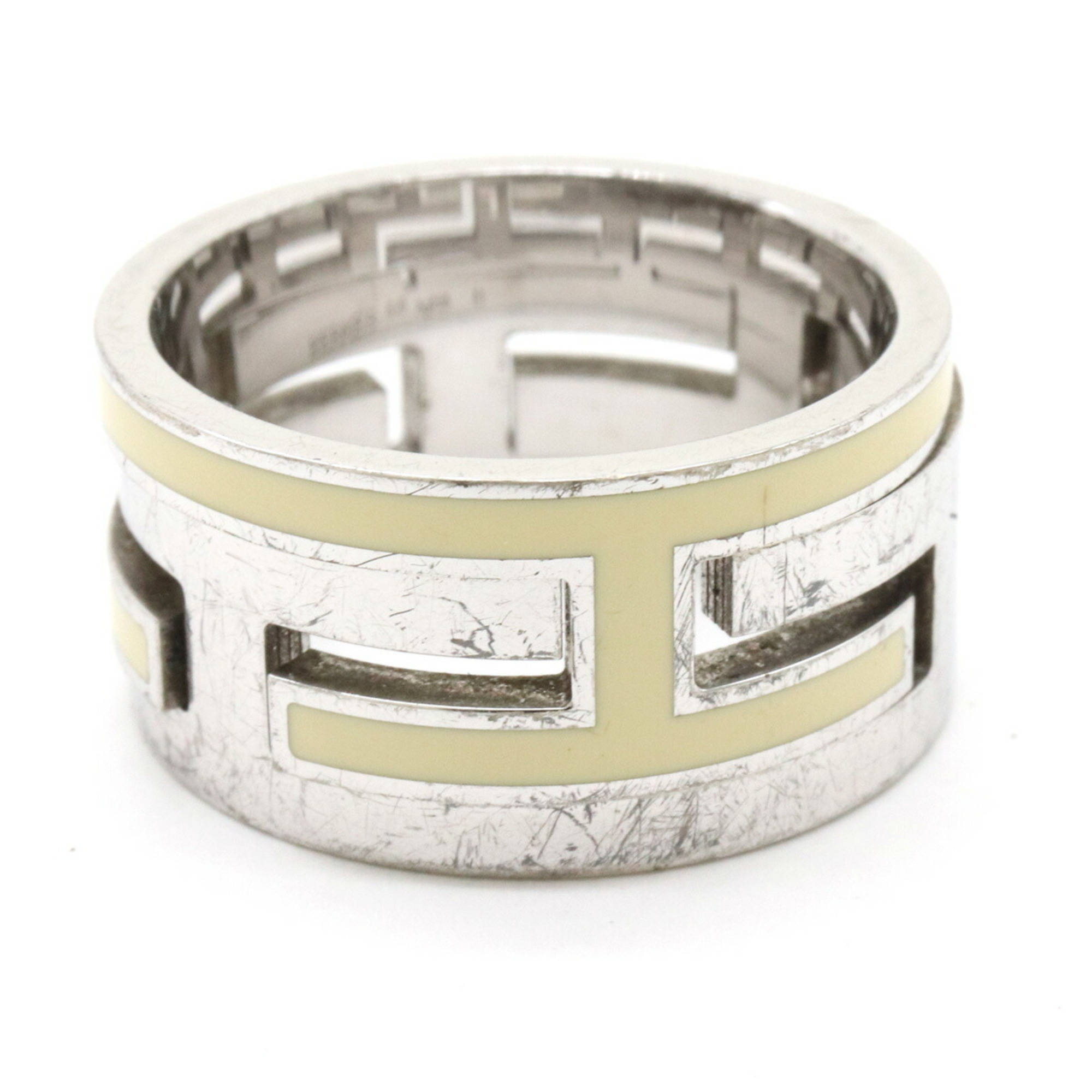 HERMES Move H Ring #51 Size 11.5 SV925 Silver Ivory