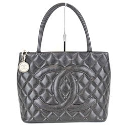 CHANEL Tote Bag Caviar Skin Black Women's