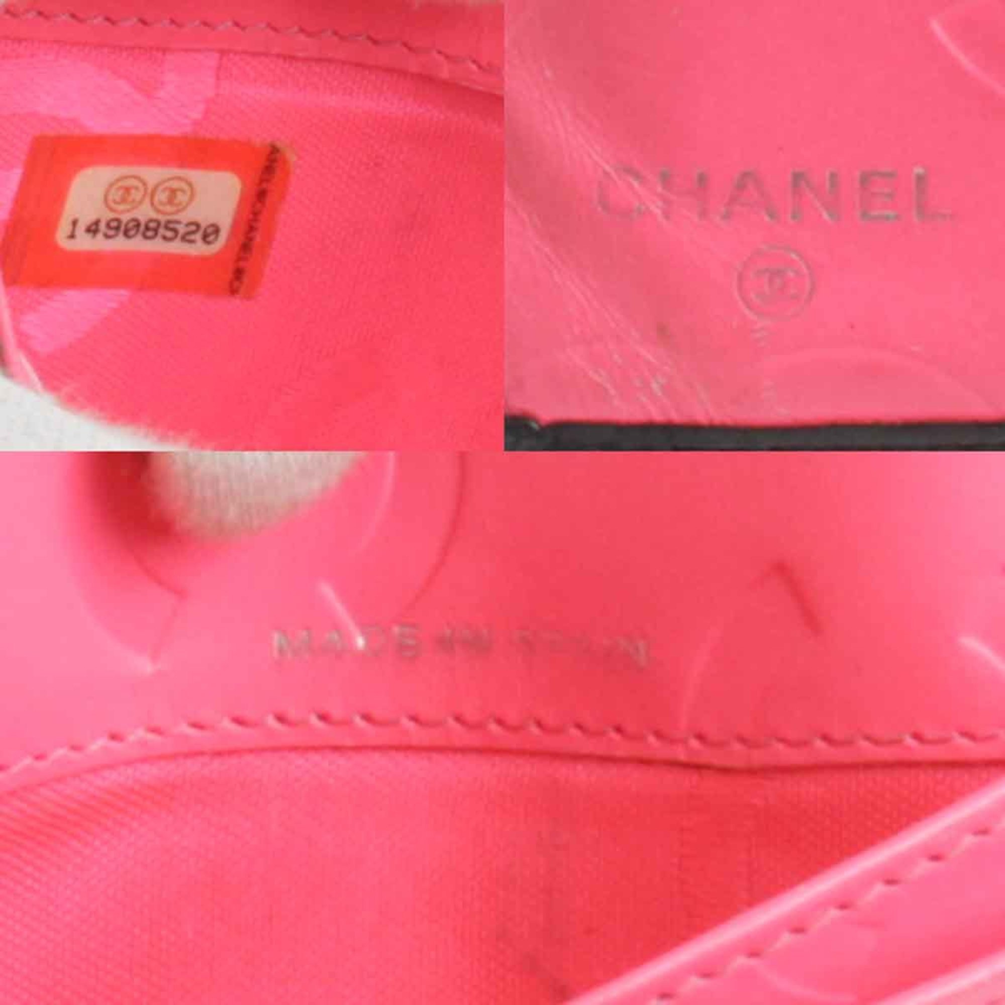 CHANEL Cambon Line Long Wallet Leather Black Women's