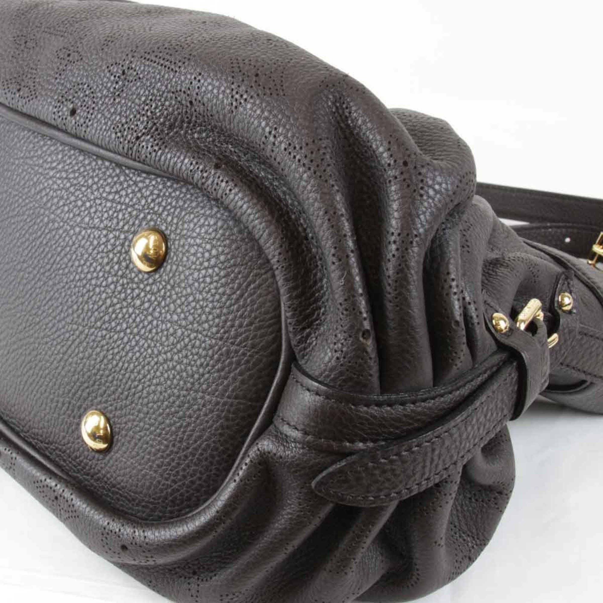 LOUIS VUITTON M95660 Shoulder Bag Monogram Mahina Black Women's