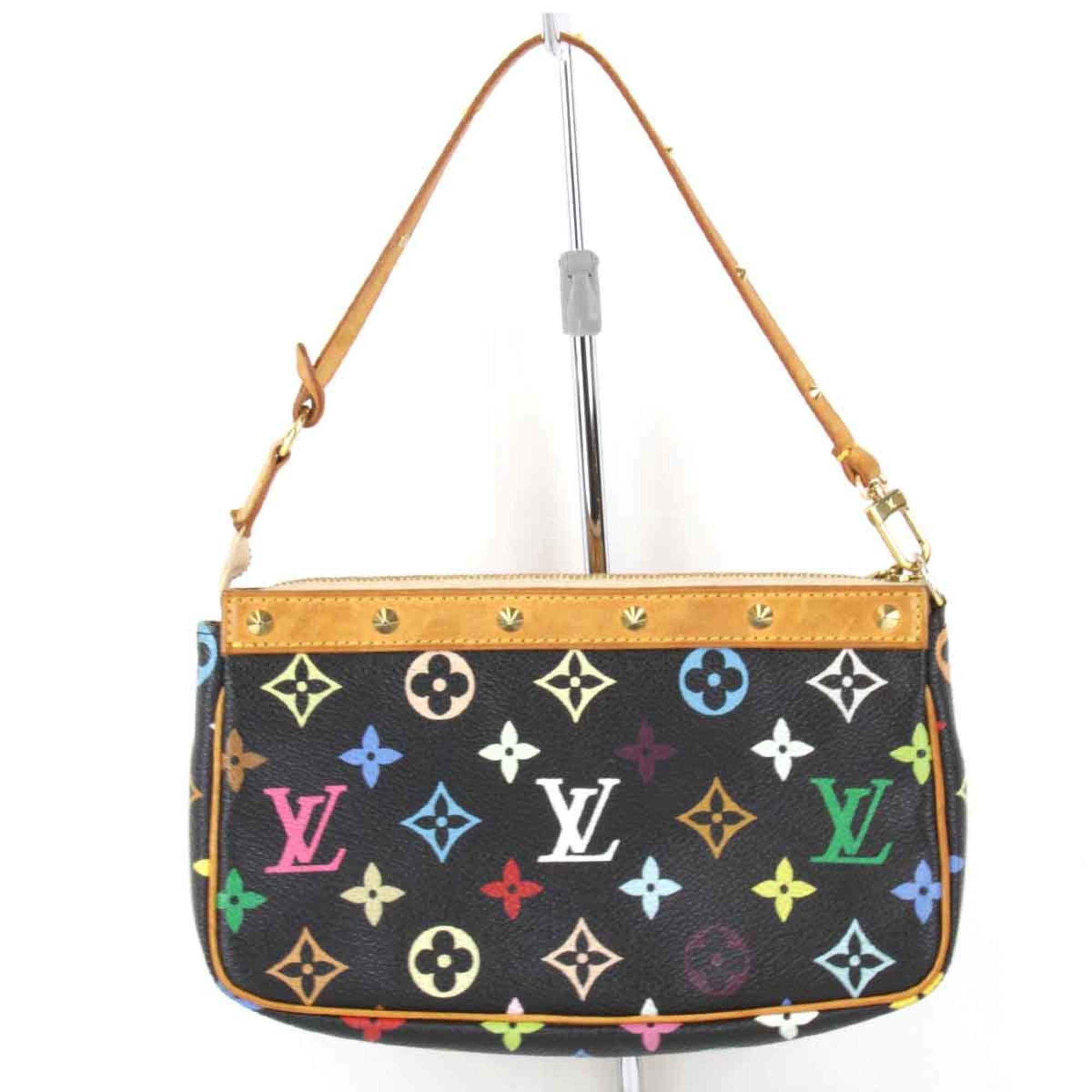 LOUIS VUITTON Louis Vuitton Pochette Accessoires M92648 Pouch Monogram Multicolor Black Women's