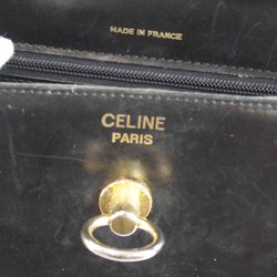 CELINE Mantell Gancini handbag leather black women's